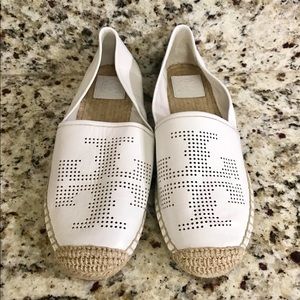 Tory Burch Size 11 White Espadrilles Brand New